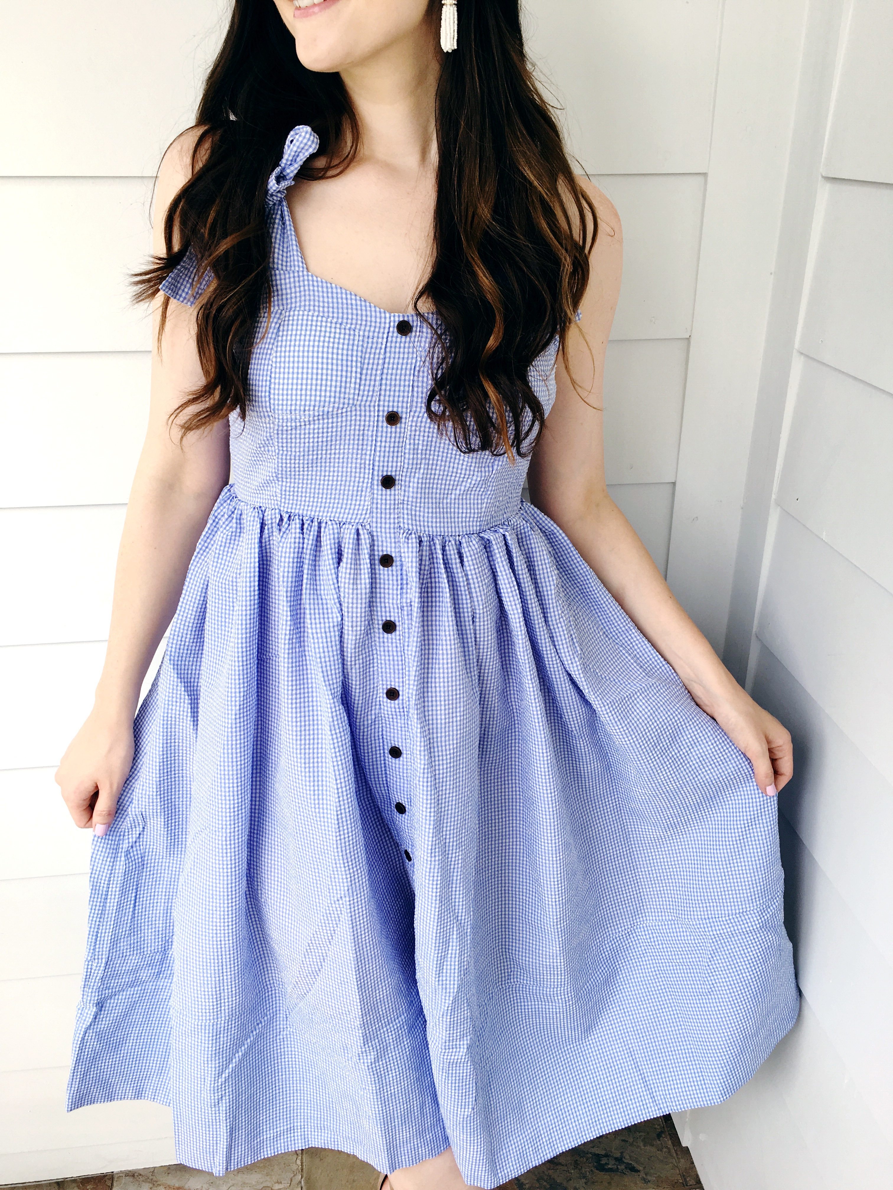 Blue Gingham Dress - Veronika's Blushing