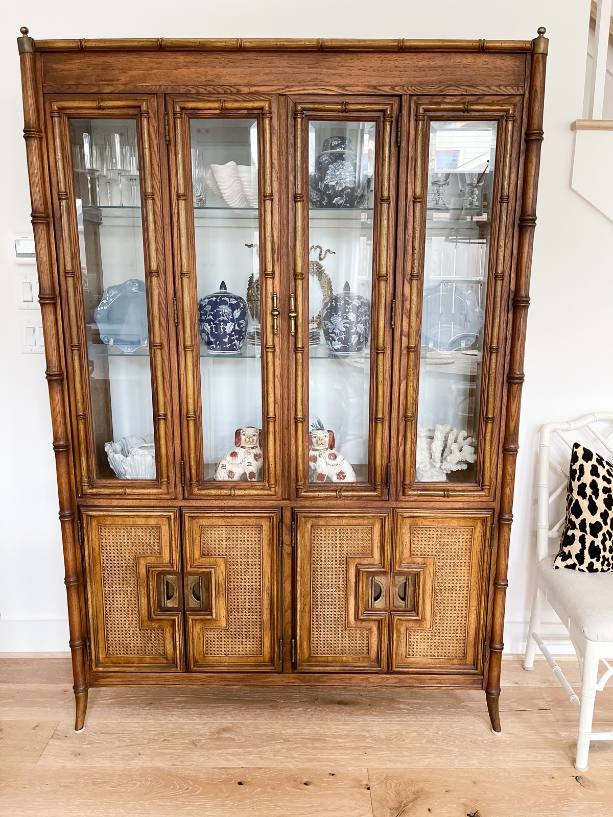 Stanley bamboo china cabinet deals