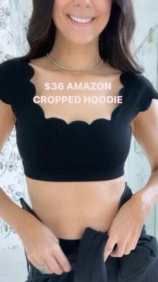 This new cropped amazon hoodie is a win! (wearing size small) SHOP: https://amzn.to/3dvGmeF or link in bio to my amazon storefront!