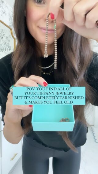The POV you didn’t know you needed 🤷🏻‍♀️🙈😂 can you relate? I can’t be the only one with a box of tarnished Tiffany relics! #tiffany #tiffanyandco #tarnished #tiffanyjewelry #millennial #millennialmom
