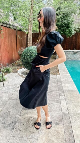 #walmartpartner | Black for spring & summer is so chic & timeless! Today I’m sharing three looks from @walmartfashion including the perfect cutout dress, an eyelet dress (with pockets!) and a full pleated midi skirt with a fitted cropped tee. Shop these looks via @shop.ltk (@veronabrit) and get all of the sizing details! #walmartfashion https://liketk.it/4DN4g #liketkit #walmartpartner