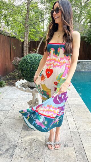 Wearing a size small in this fun, flirty and colorful #amazonfashion dress! Comment SHOP & I’ll DM you the link! #amazonstyle #amazondress